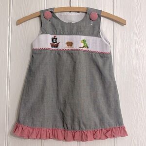LOLLY WOLLY DOODLE EUC Smocked Pirate Gingham Dress